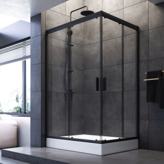 Душевой уголок Am.Pm Gem 120x90см чёрный матовый W90G-404-120290-BT